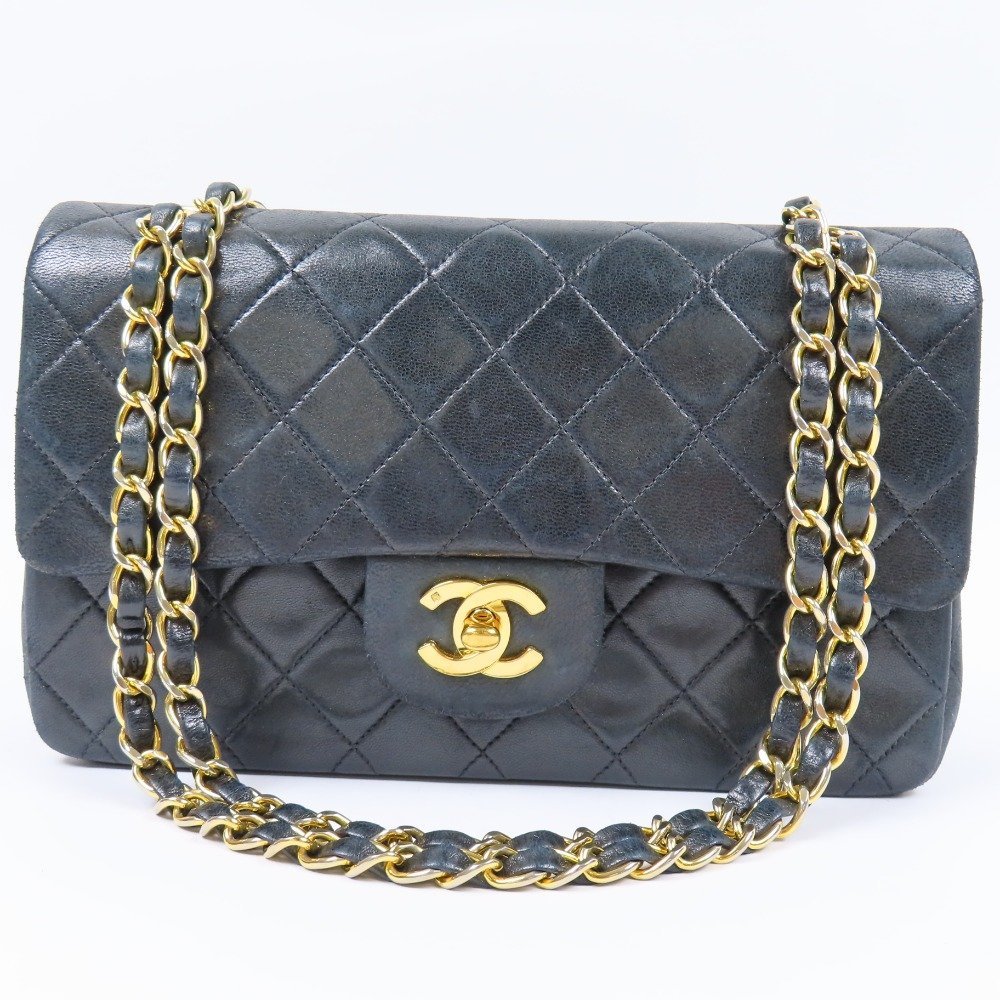 68251★1円スタート★CHANEL シャネル 外美品 Wフラップ23 マトラッセ チェーンショルダーバッグ ターンロック ココマーク ラムスキン_画像1