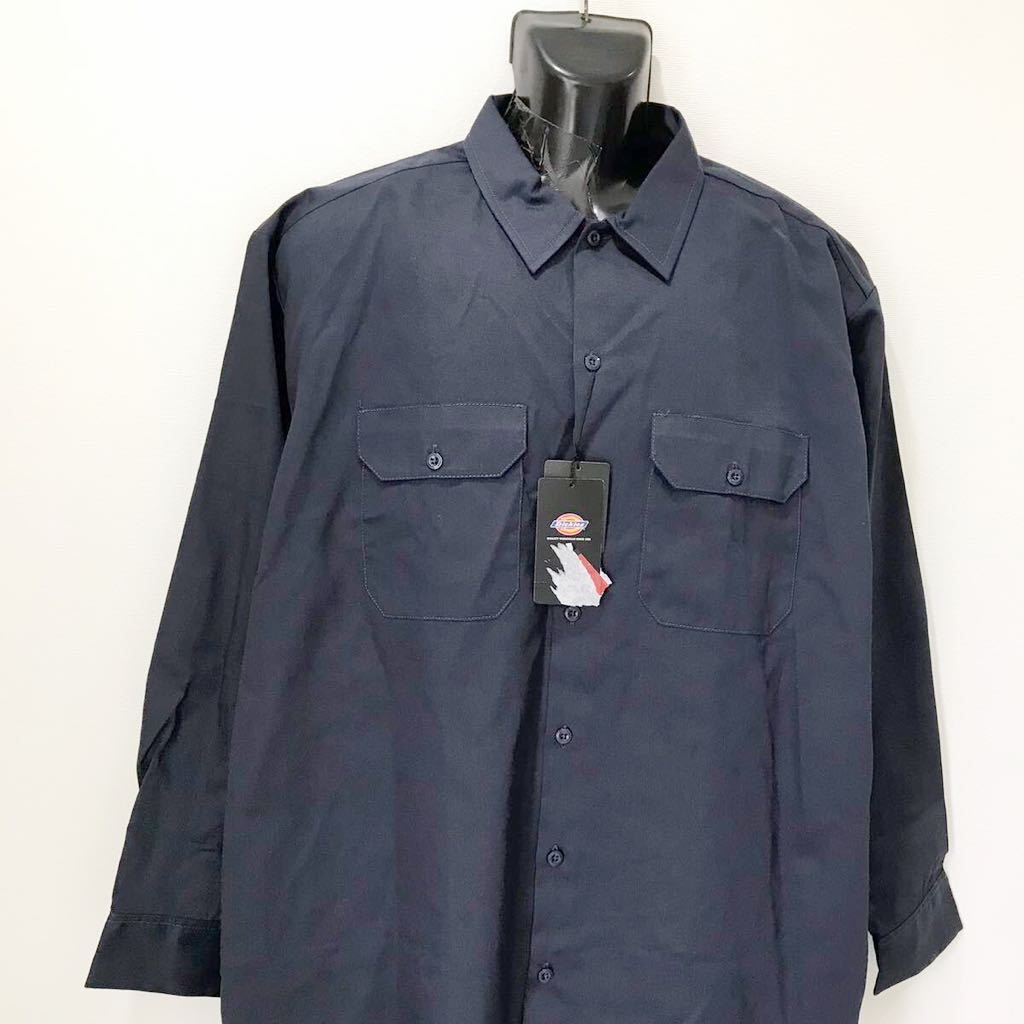 新品☆Dickies/ディッキーズ☆ワークシャツ☆長袖シャツ/ワンポイント☆ジャケット/大きめサイズ☆XL_画像2