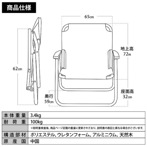 クイックキャンプ QUICKCAMP 折りたたみ 一人掛け ローチェア_画像5