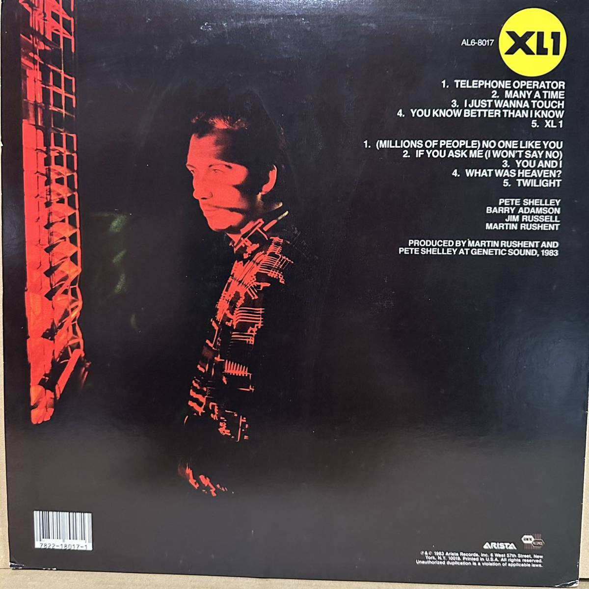 【LP】US盤　PETE SHELLEY / XL1　※ TELEPHONE OPERATOR_画像2