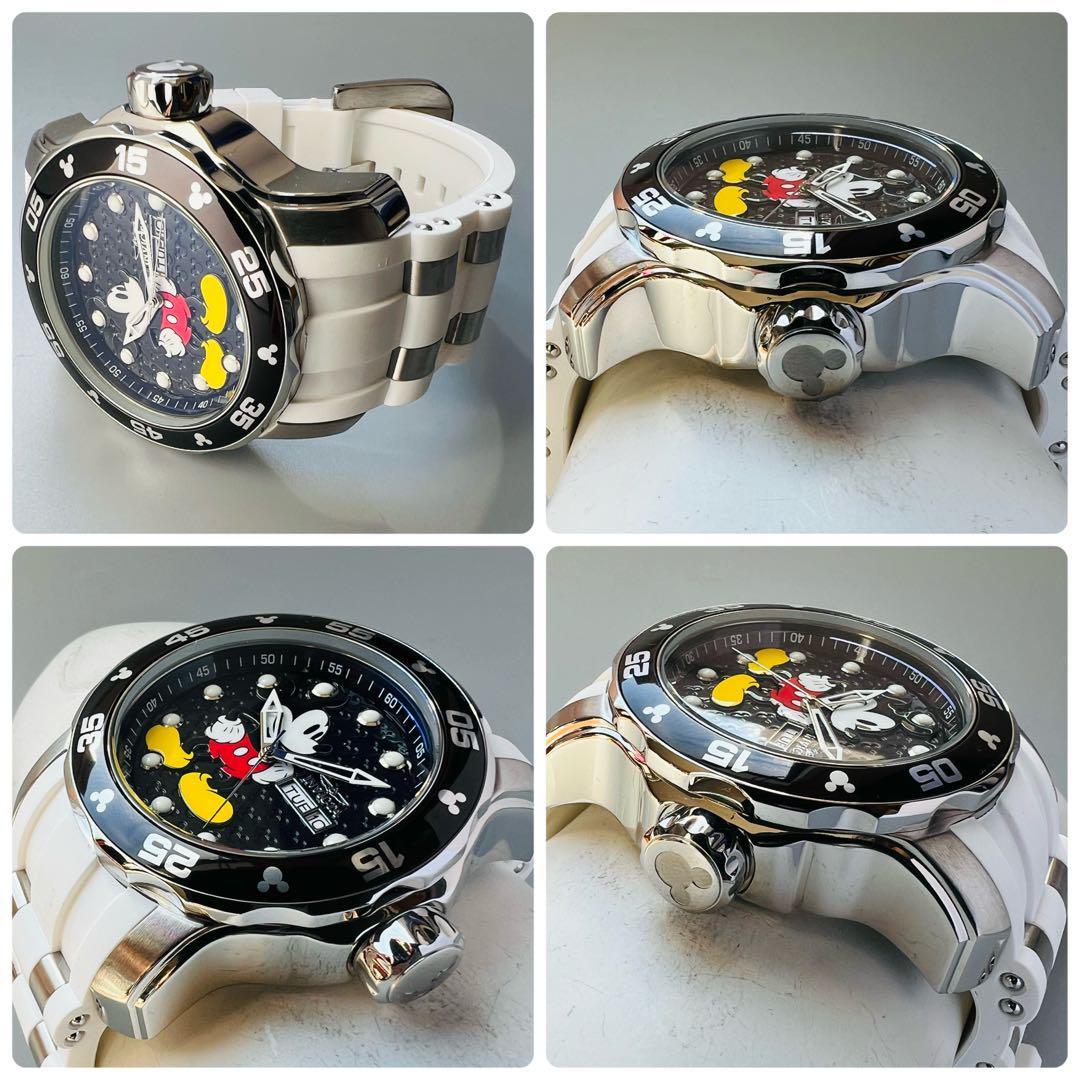 INVICTA インビクタ プロダイバー 腕時計 新品 ディズニー コラボ ミッキー メンズ ホワイト 3000個世界限定 ブラック クォーツ 電池式