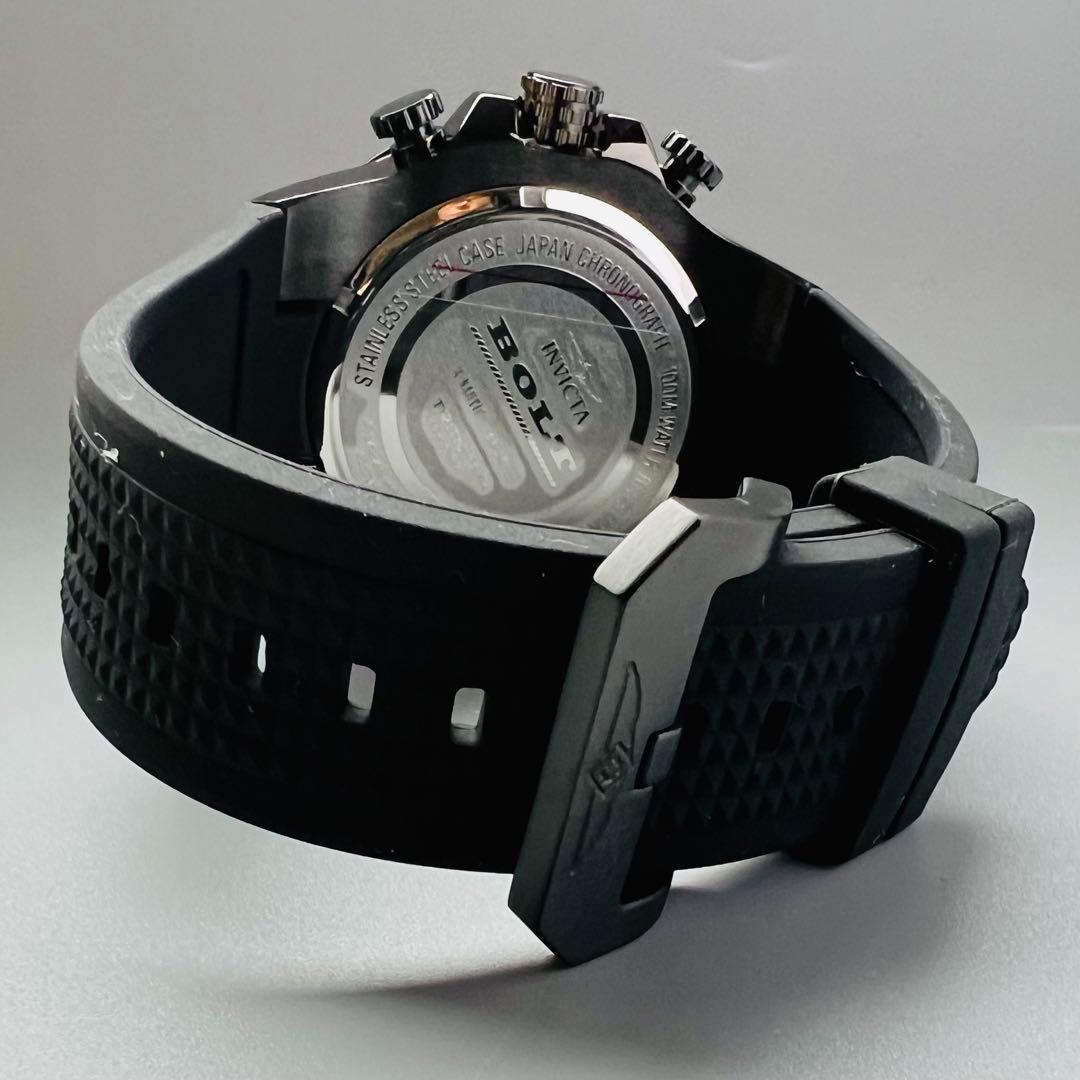 腕時計 INVICTA インビクタ イエロー 新品 ケース付属 ボルト メンズ ブラック 52mm クロノグラフ 黄色 黒 ラバーバンド おしゃれ 