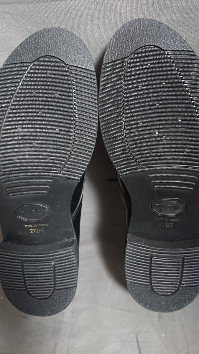 リーガル　27㎝EEE　JN04-106　外羽根式Uチップシューズ　ブラック　ビジネス　冠婚葬祭　高級本格靴【REGAL】_画像6