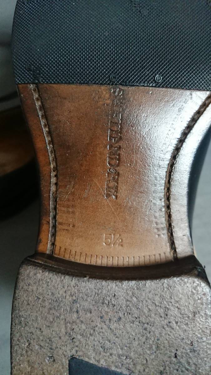 シェトランドフォックス サイズ5.5 約23.5㎝ 100F 内羽根式ストレートチップ ブラック ビジネス 高級本格靴【SHETLANDFOX】の画像7