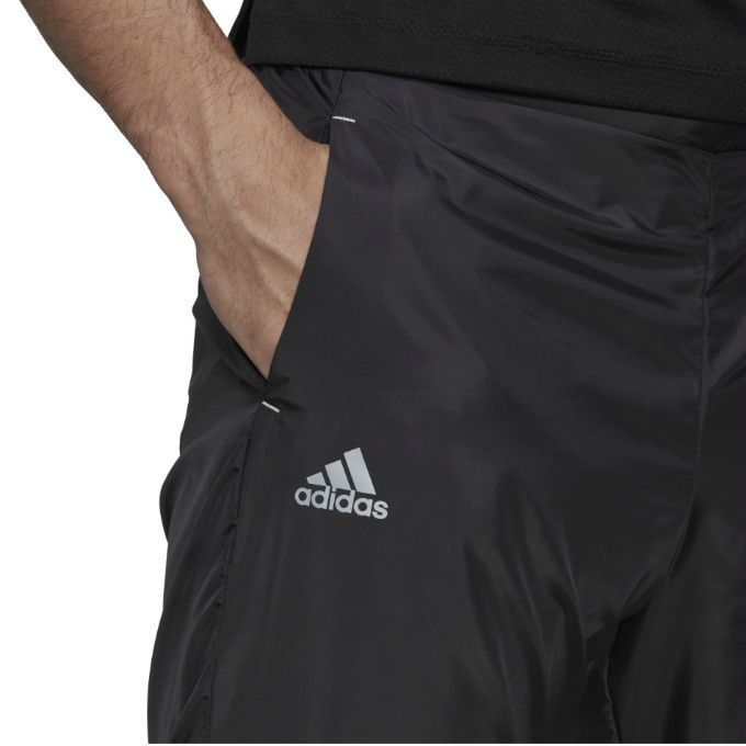 ★アディダス adidas 新品 メンズ 撥水 除湿 防風 トリコット 裏起毛 ウォーム ウインド ロングパンツ 黒 [HK9807-S]四 零★QWER★_画像3