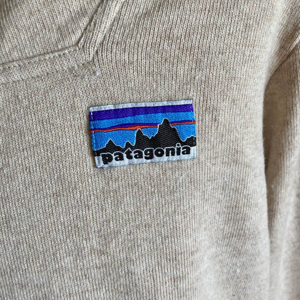 希少 PATAGONIA パタゴニア WOOLIE FLEECE PULLOVER ウーリーフリース プルオーバー メンズXL ベージュ デカタグ 2018AW ハーフジップ_画像3