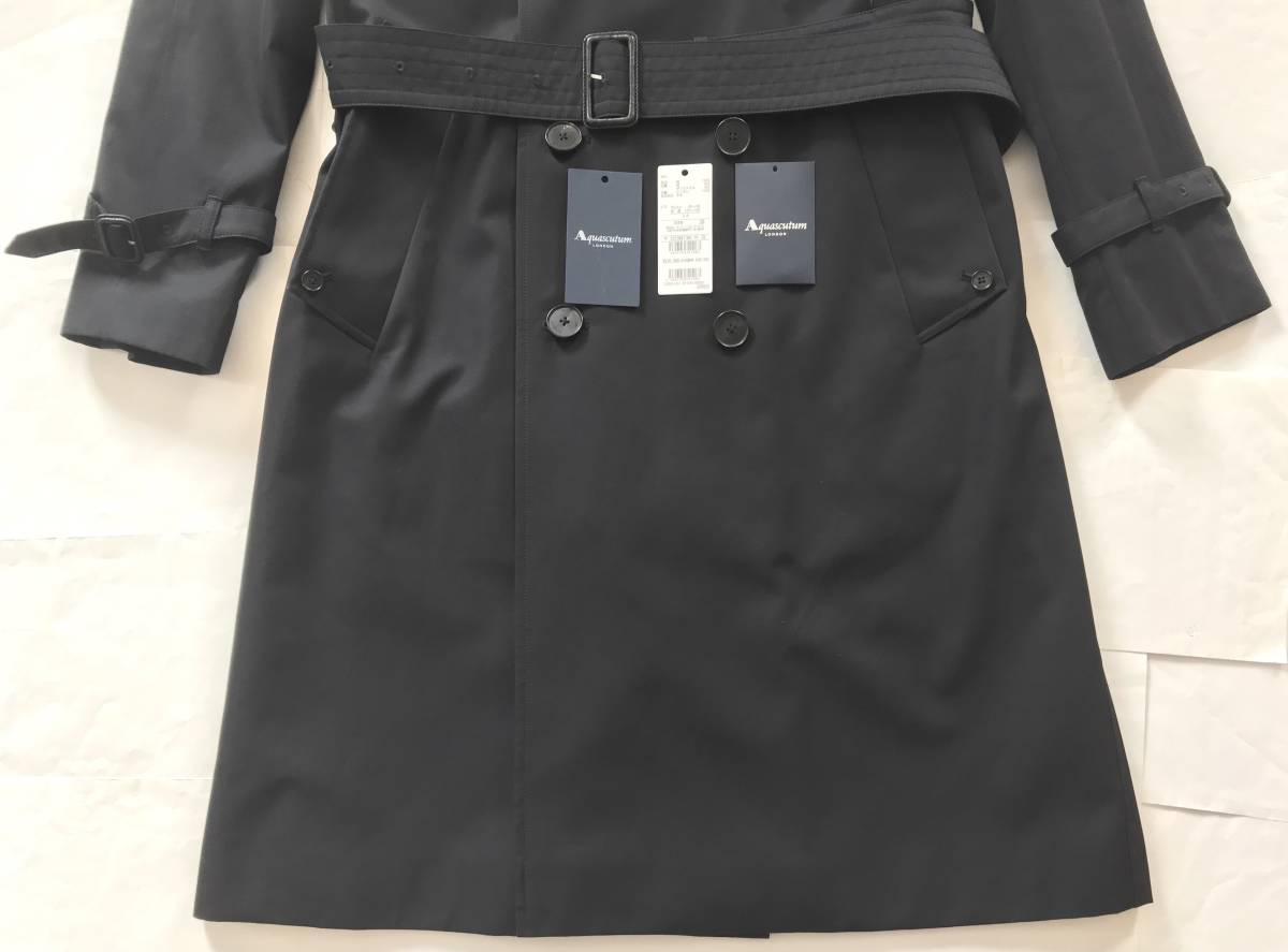 新品同様 220,000円★AQUASCUTUM アクアスキュータム 正規★英国製 KINGSWAY★撥水 コットン★トレンチコート Made in UK★size38 ネイビー_深い色合いでビジネスシーンからカジュアル