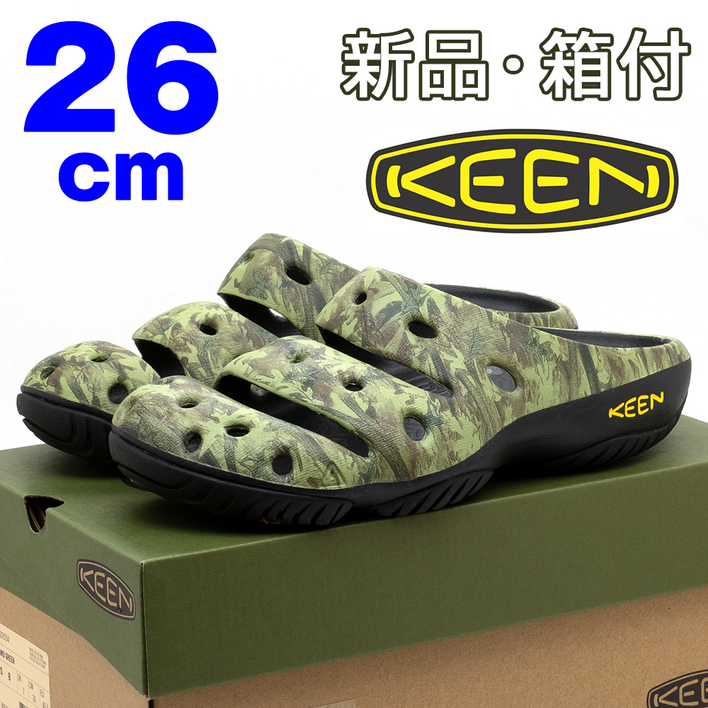 全国送料無料 キーン メンズ サンダル 26cm ヨギ アーツ カモ グリーン 迷彩 KEEN スリッポン 軽量 キャンプ アウトドア シューズ 男性 靴_画像1