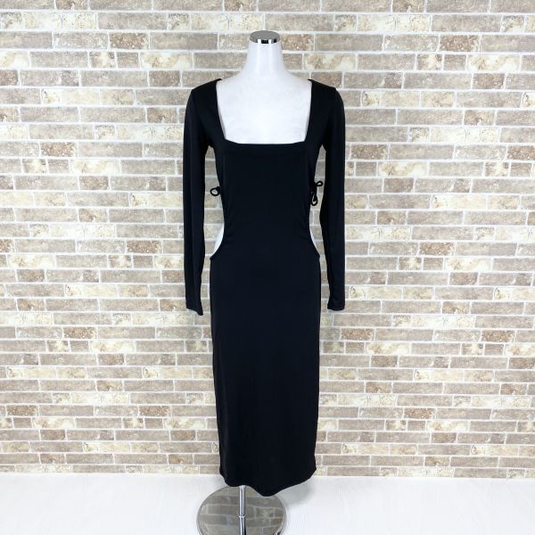 1円 ドレス ZARA ロングドレス M USAサイズ 黒 カラードレス キャバドレ 発表会 イベント　中古８００１_画像1