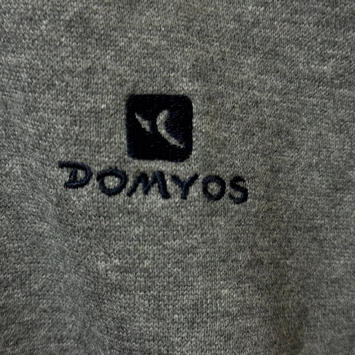 (^w^)b DOMYOS ドミオス スウェット ジップアップ パーカー ジャケット 裏起毛 ロゴ 刺繍 ヨガ トレーニング ウェア グレー USA S 7838EEの画像7