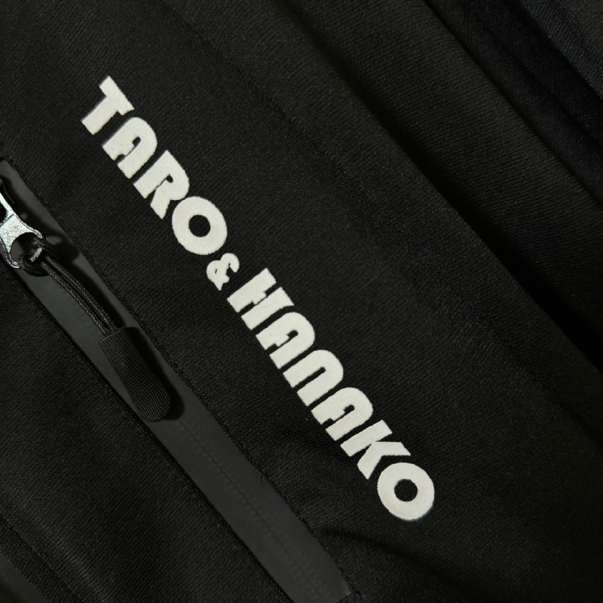 (^w^)b TARO＆HANAKO タロウ アンド ハナコ ジップアップ パーカー ジャケット 羽織 ロゴ プリント シンプル 万能 ブラック L 7934EE_画像7