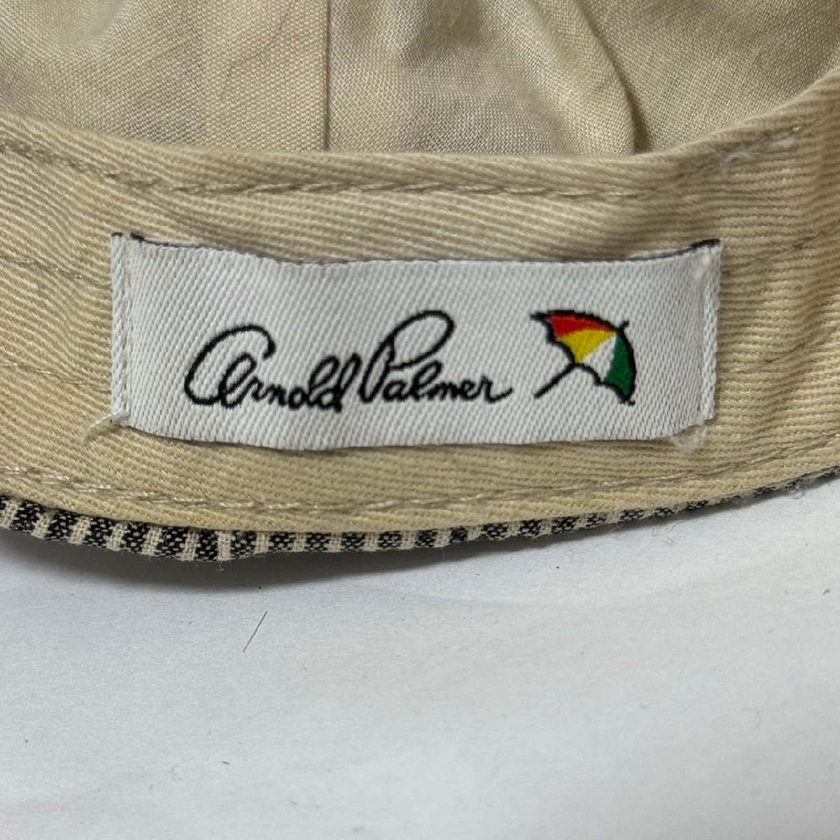 (^w^)b Arnold Palmer Arnold Palmer border Hickory hunting cap cap hat umbrella Logo embroidery Rena un cotton flax ..42 C0847EE