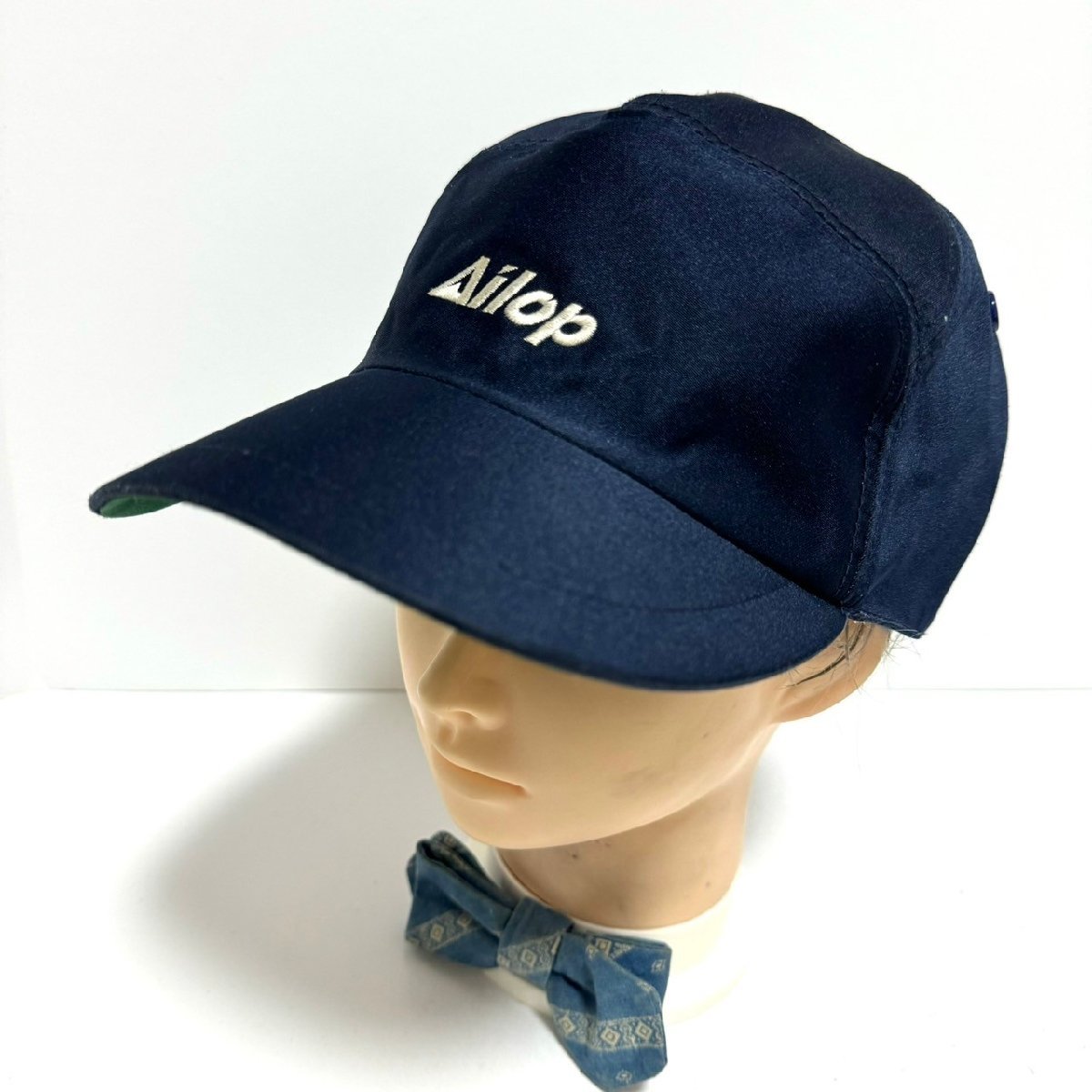 (^w^)b 日本製 自重堂 80s 90s ヴィンテージ 企業 Ailop アイロップ キャップ 帽子 ロゴ 刺繍 6パネル ネービー L 59～61㎝ C0875EE_画像1