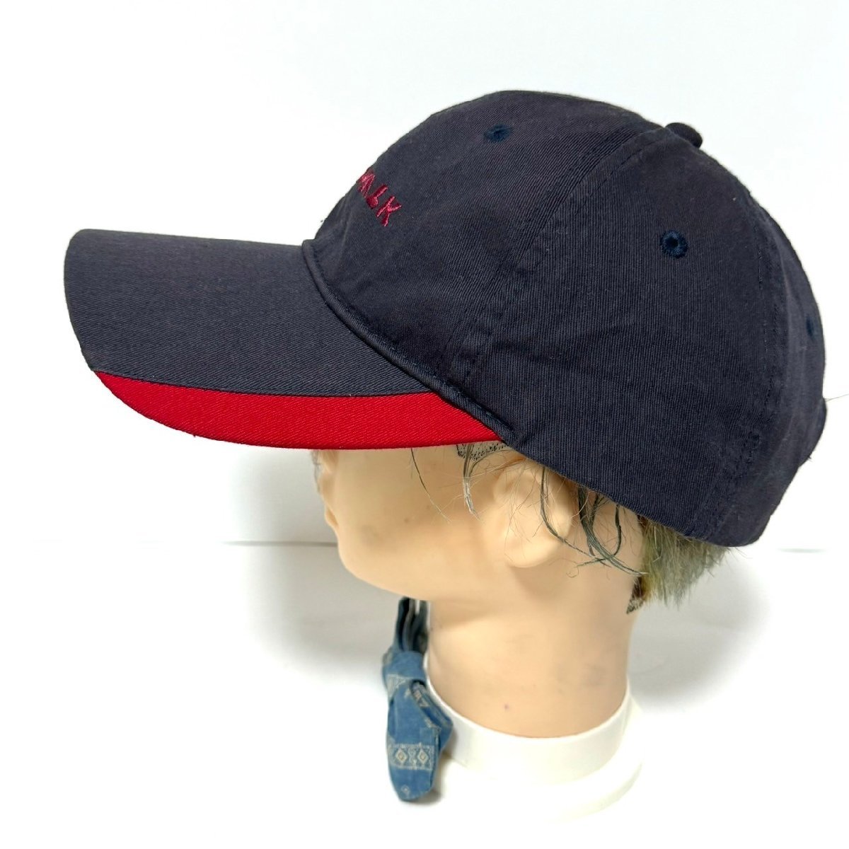 (^w^)b AIR WALK エアウォーク キャップ 帽子 ロゴ 刺繍 アイレット 通気性 ベルクロ ベルト 調節可能 万能 ネイビー 57～59㎝C0733EE_画像2