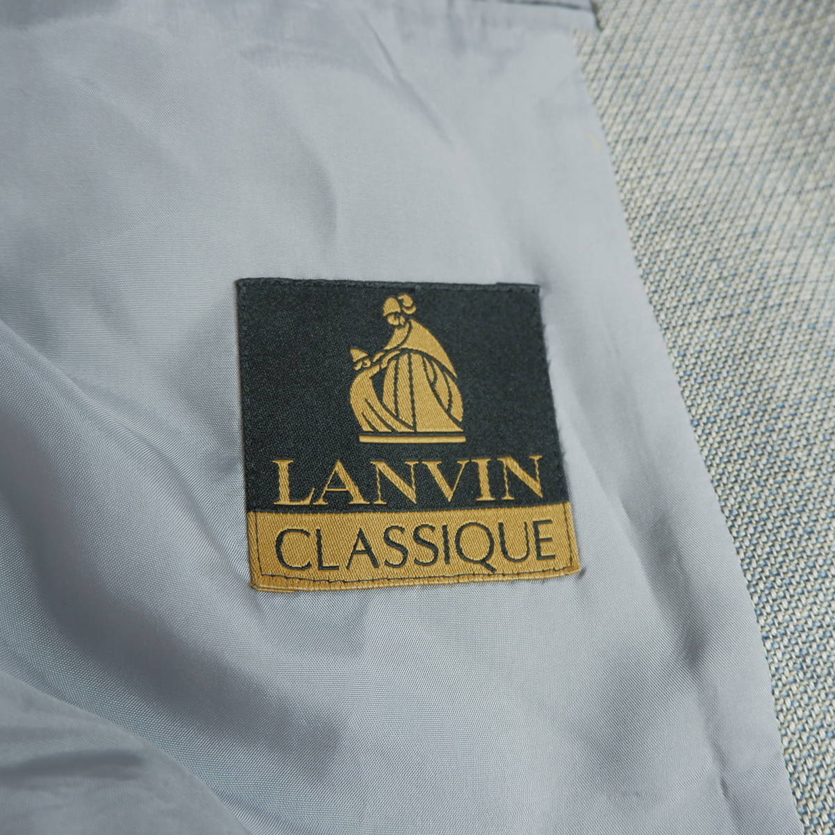 ◆送料無料◆ LANVIN CLASSIQUE ランバン クラシック シルク ウール ツイード テーラード ジャケット ブレザー メンズ S50-26 L相当 1013L0の画像4