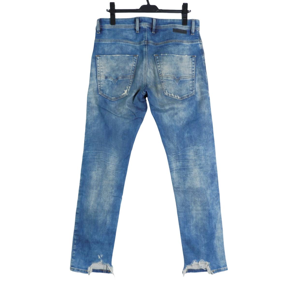 ◆良品 イタリア製◆ DIESEL ディーゼル ジョグジーンズ KROOLEY-T 087AC ダメージ加工 スウェット デニム パンツ メンズ 30　 2153L1