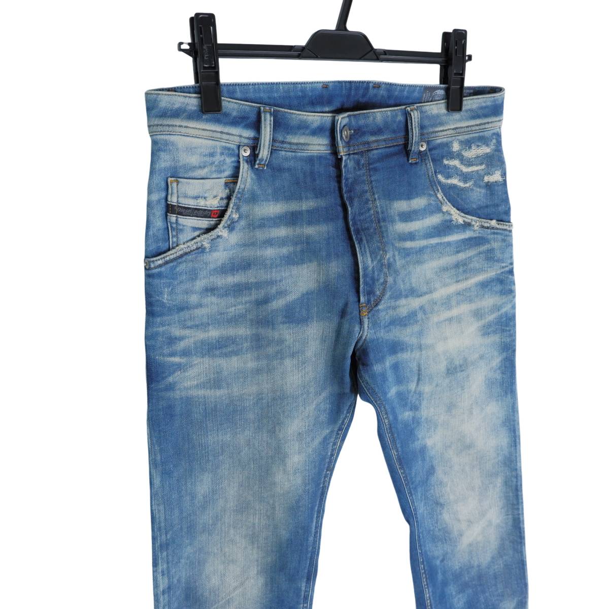 ◆良品 イタリア製◆ DIESEL ディーゼル ジョグジーンズ KROOLEY-T 087AC ダメージ加工 スウェット デニム パンツ メンズ 30　 2153L1