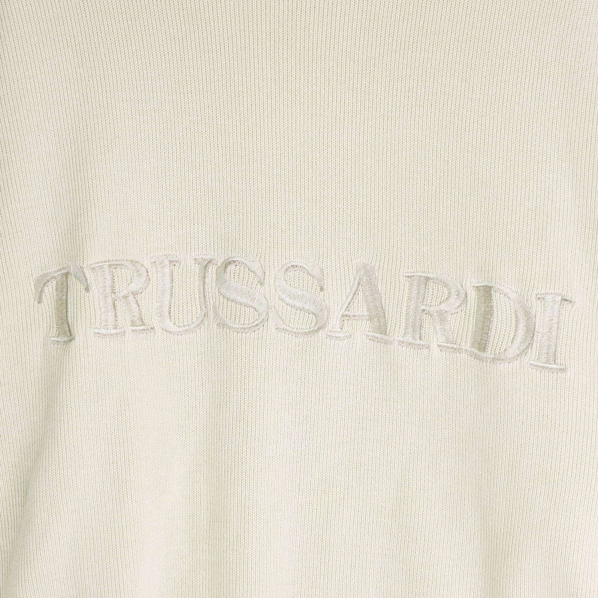 ◆良品 イタリア製◆ TRUSSARDI トラサルディ ロゴ 刺繍 長袖 コットン ニット セーター メンズ L ◆送料無料◆ 2483L1_画像3