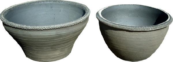 植木鉢 おしゃれ 安い 陶器 サイズ 26cm TA0119 ワン型ポット 8号 イブシ 手造り 室内 屋外 グレー 銀 色_画像4