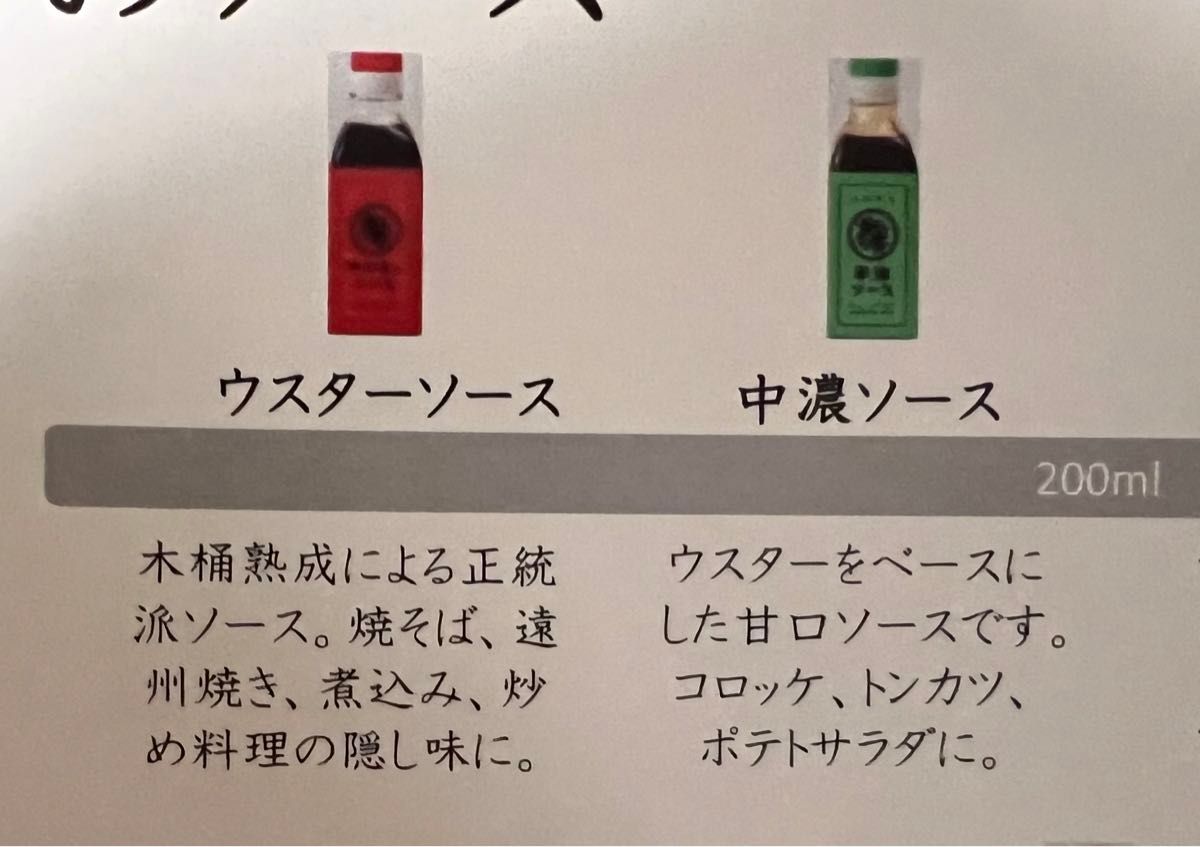 鳥居食品　中濃ソース、みかんポン酢、ウスターソースセット（各200ml）