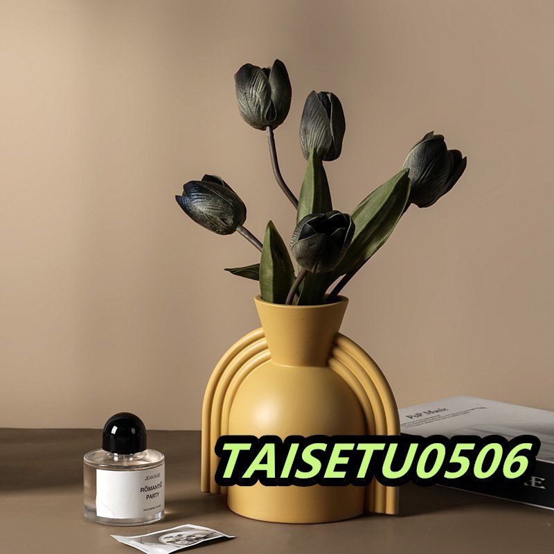 モダンアート 花瓶 フラワースタンド フラワーベース 花器 インテリア 雑貨 小物 リビング ダイニング 玄関 陶器製 3色 インテリア LHA046_画像6