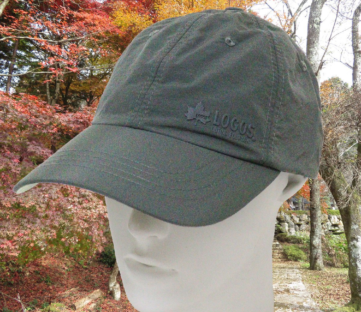 LOGOS ロゴス キャップ キャンプ ナイロン 年間使用可能 サイズ調節可能★カーキ★新品_画像2