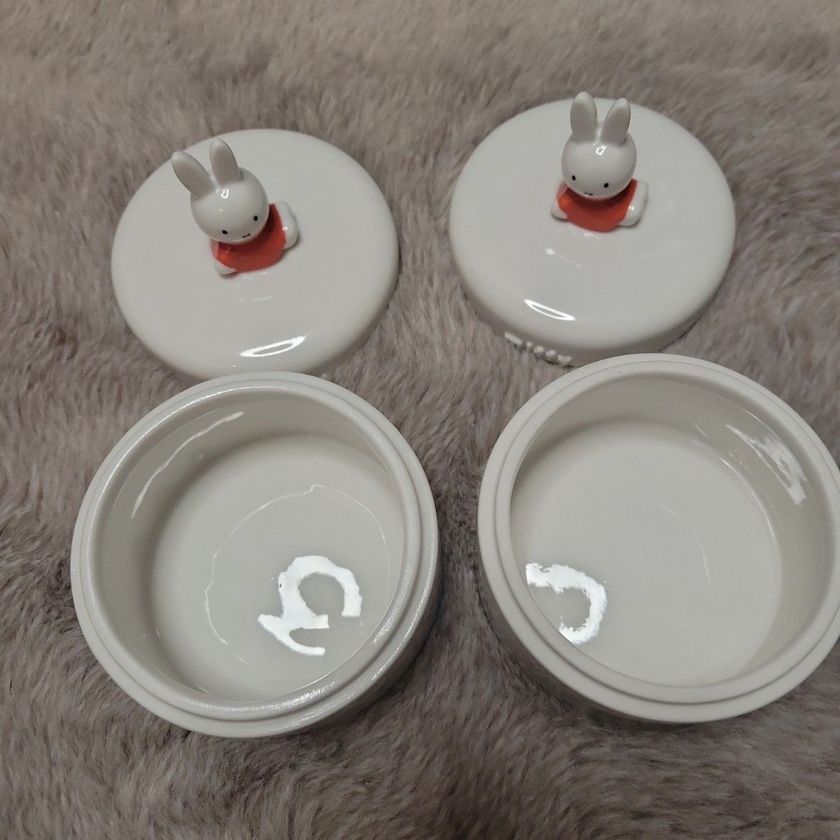 激カワ 希少 未使用 miffy 陶器 キャニスター 2個セット 小物入れ 容器 ミッフィー ミッフィーグッズ 2005