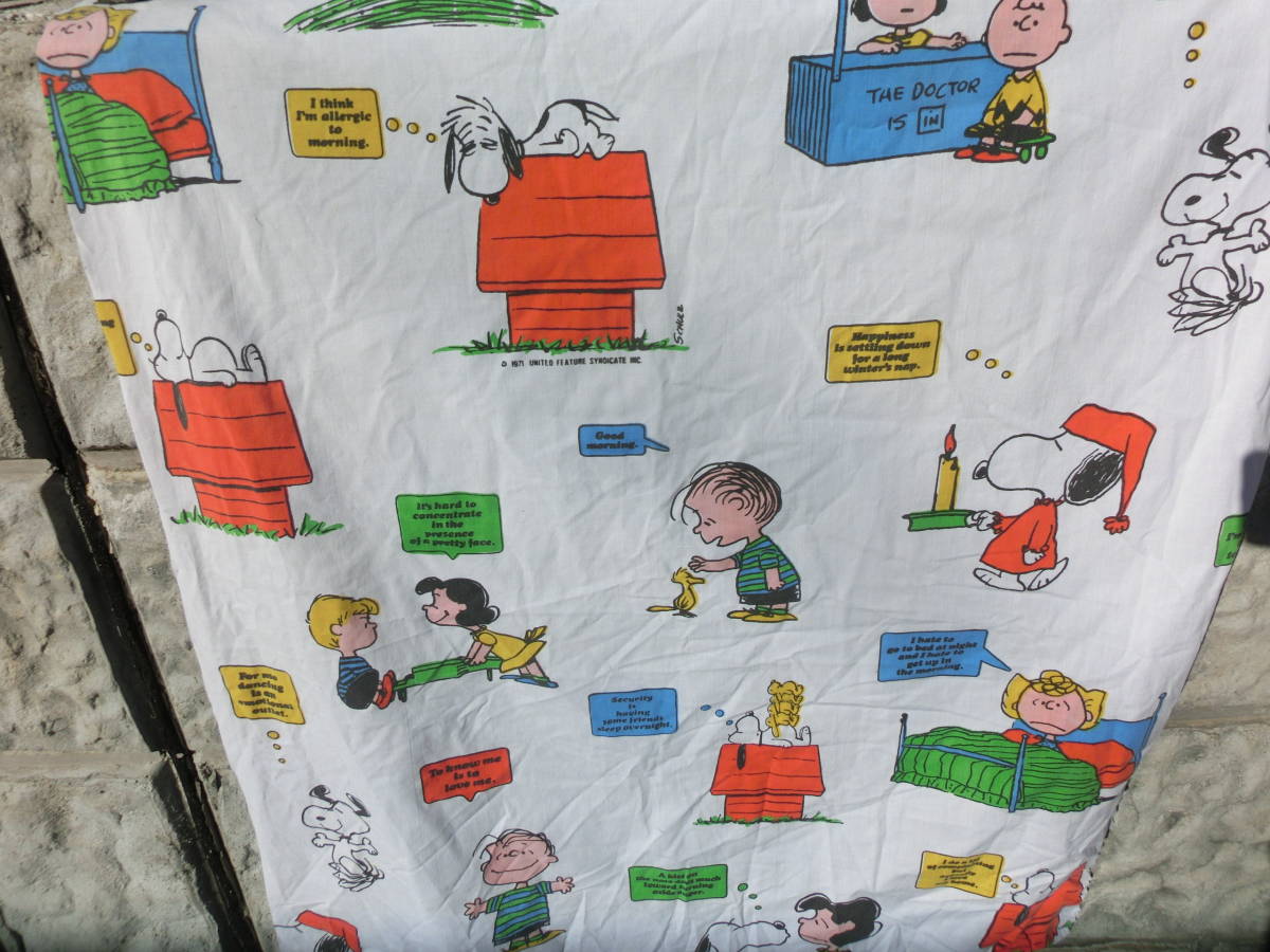  Vintage Snoopy Flat простыня 1/4 размер D