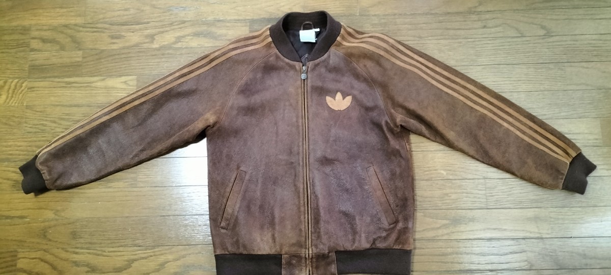 【 VINTAGE 】adidas　アディダス　レザー ジャケット　size：Ｌ　　_画像3