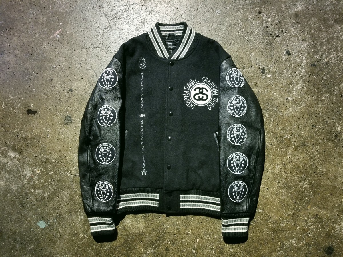 STUSSY ×NINE RULAZ LINE ×MIGHTY CROWN Champion Jacket ステューシー ナインルーラーズ マイティクラウン スタジャン_画像1