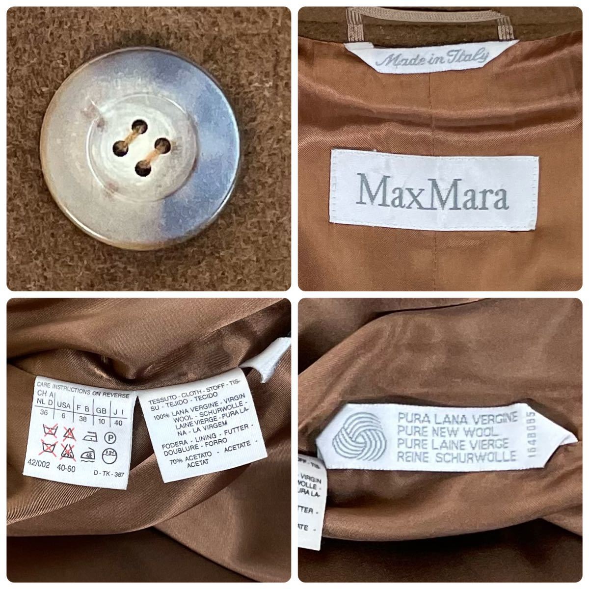 極美品】【白タグ】Max Mara マックスマーラ ダブル サイド 極美品】【白タグ】Max Mara マックスマーラ ダブル サイド