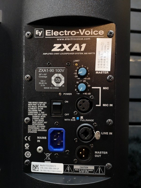 ■整備品■下取OK!!★EV/Electro-Voice エレクトロボイス ZXA1-90B 800W PA パワードスピーカー ペア G1R22008_画像8