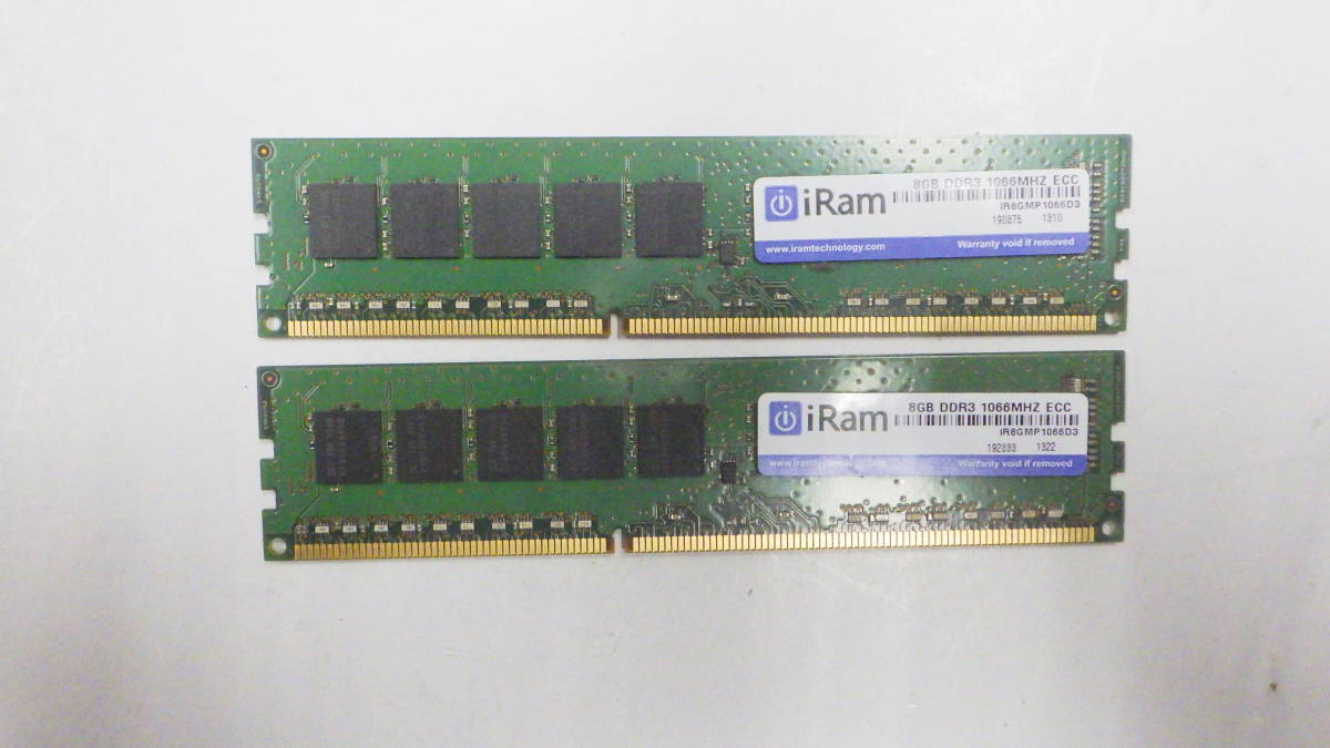 iRam デスクトップ　Mac Proなど用　メモリー　DDR3　8GB　2枚セット　1066MHz　計16GB　中古動作品_画像1