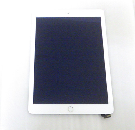 Apple iPad Air2　A1566 A1567 9.7インチ 液晶パネル ＋ フロントタッチパネル ホワイト ホームボタン（シルバー）付き 中古動作美品 _画像1