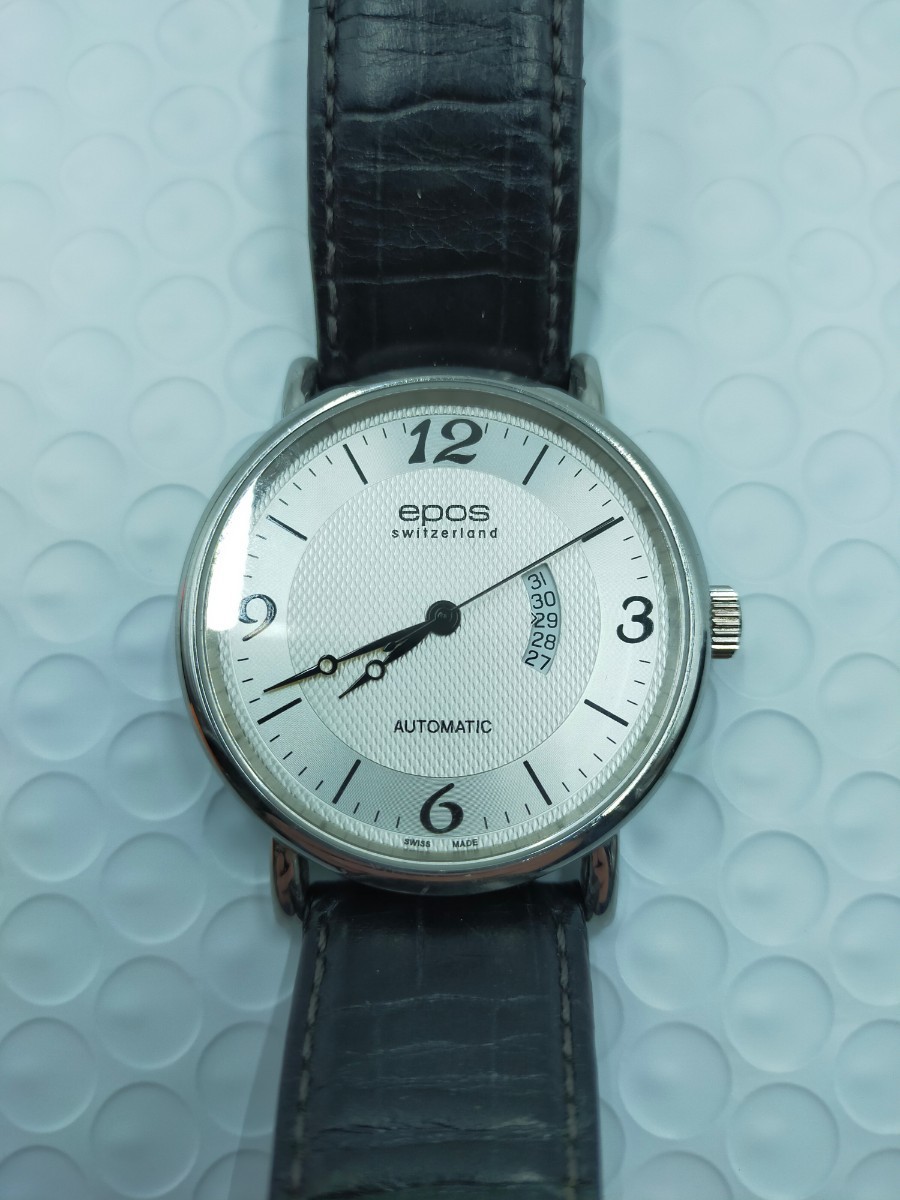 ●エポス時計 epos switzerland 3381 012/150 Automatic 腕時計 革ベルト_画像1