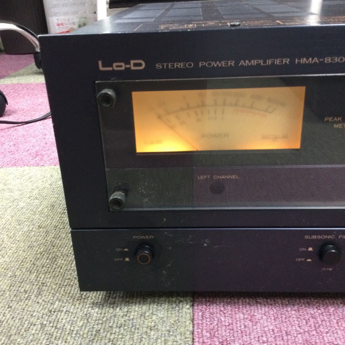 t【Lo-D】オーディオ機器 パワーアンプ STEREO POWER AMPLIFIER HMA-8300 ローディ 音響機器 通電確認のみ 汚れ有り 現状品 保管品 _画像2