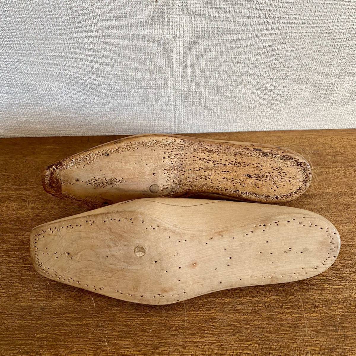 ヴィンテージ　シューキーパー 　木製　/ 木型　靴型　シューツリー　オブジェ　革靴　アンティーク　【難有り】_画像4
