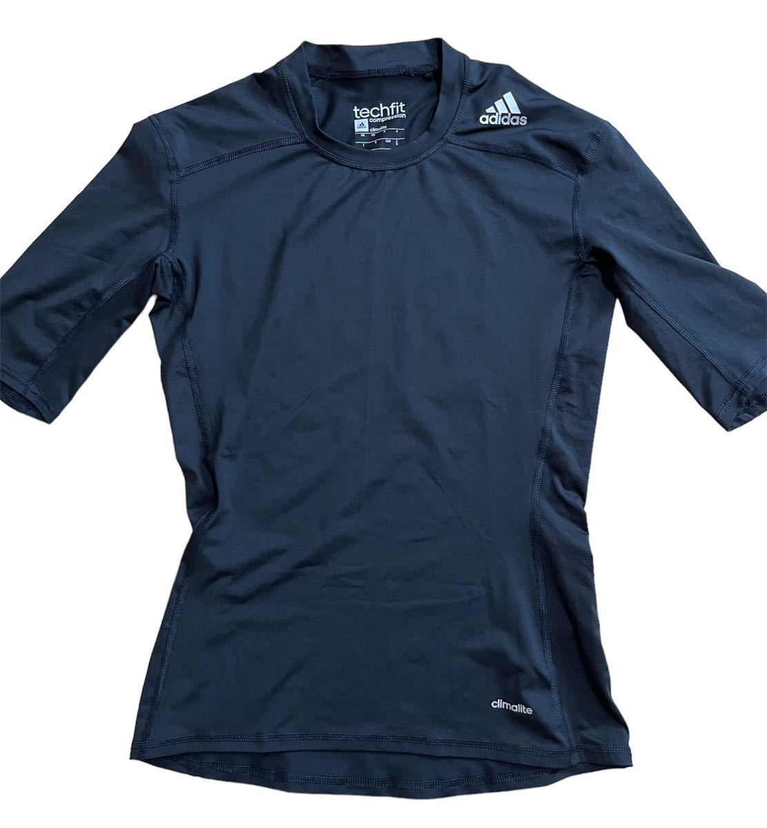 【 美中古品 】adidas アディダス コンプレッション サイズO(XL) ブラック 黒 サッカー フットサル マラソン ランニング 野球_画像1