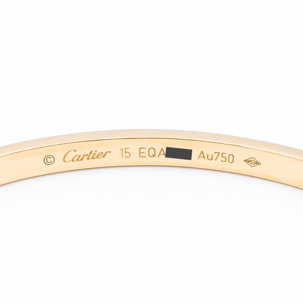 【仕上済】カルティエ ラブブレス #15 SM YG ダイヤ 15 K18YG レディース ブレスレット CARTIER_画像4