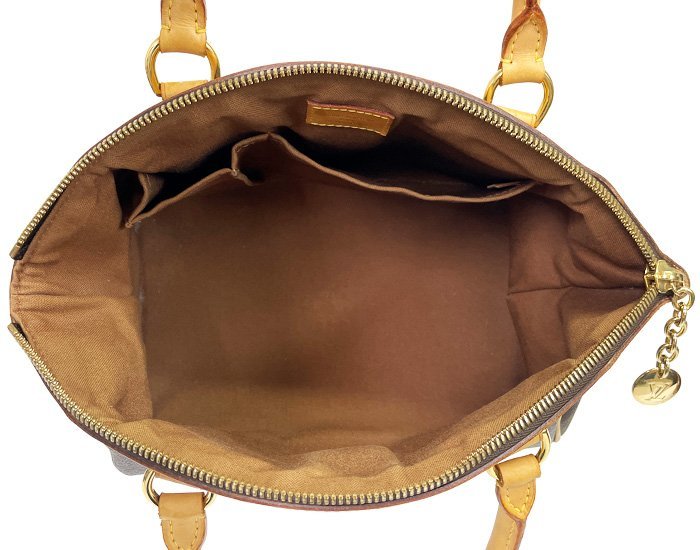 LOUIS VUITTON ルイ・ヴィトン ハンドバッグ M40143 ティヴォリPM モノグラム ブラウン系 ゴールド金具 ギャザー ロゴチェーン 保存袋有_画像5