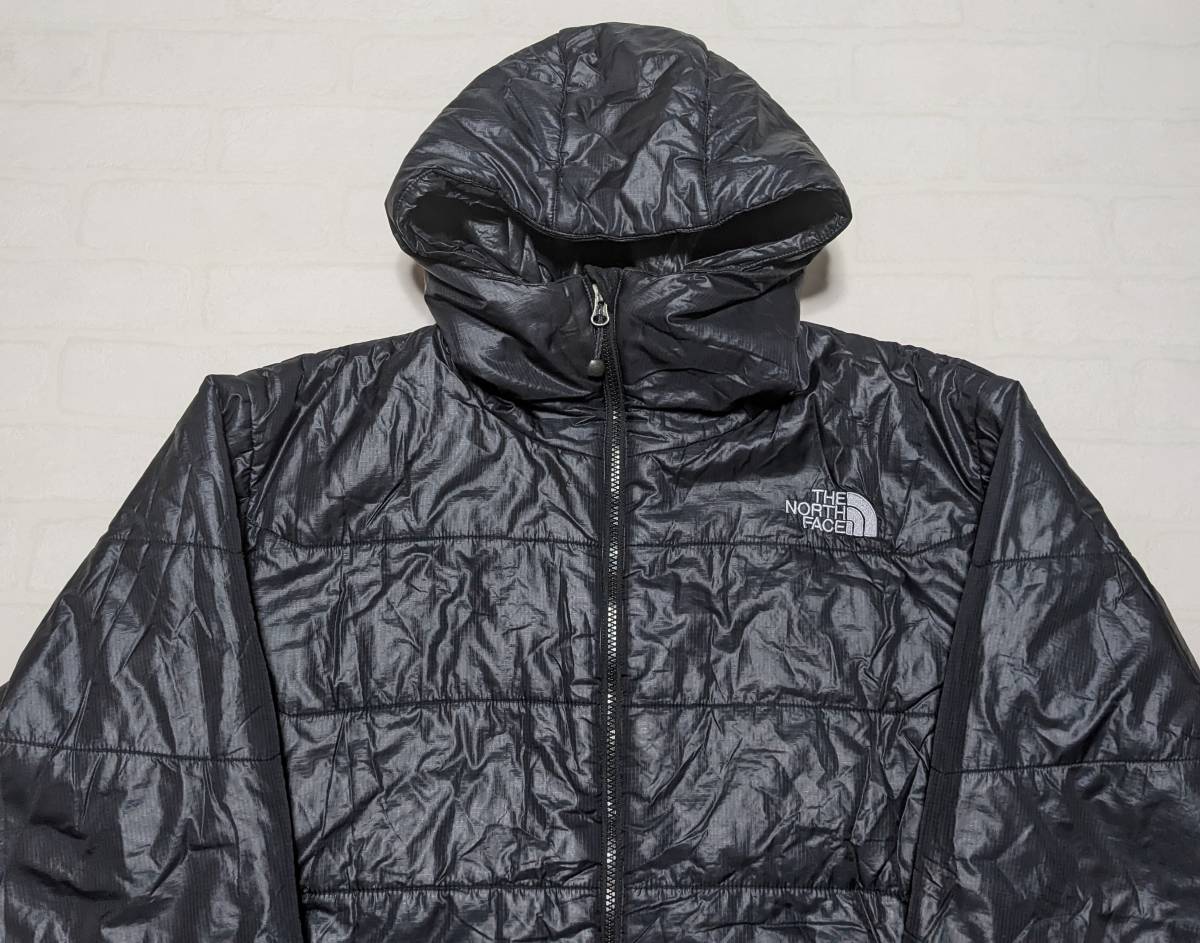 【中古・メンズL】ノースフェイス THE NORTH FACE TNFトランゴジャケット 中綿パーカ 光電子 プリマロフト ブラック 送料520円_画像2