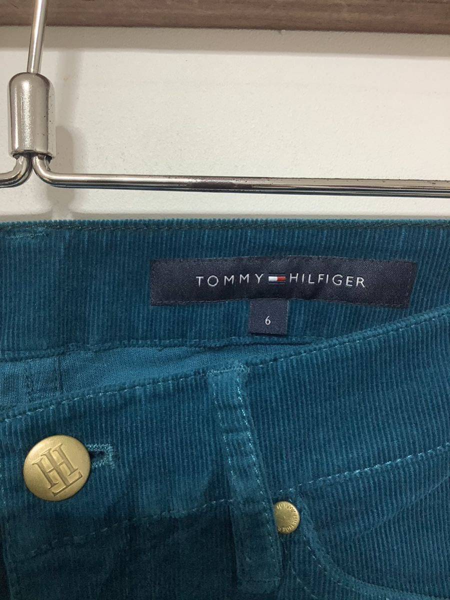 P-1129 TOMMY HILFIGER トミーヒルフィガー コーデュロイパンツ レディース 6 ブルー系 ROME レギュラーフィット_画像3