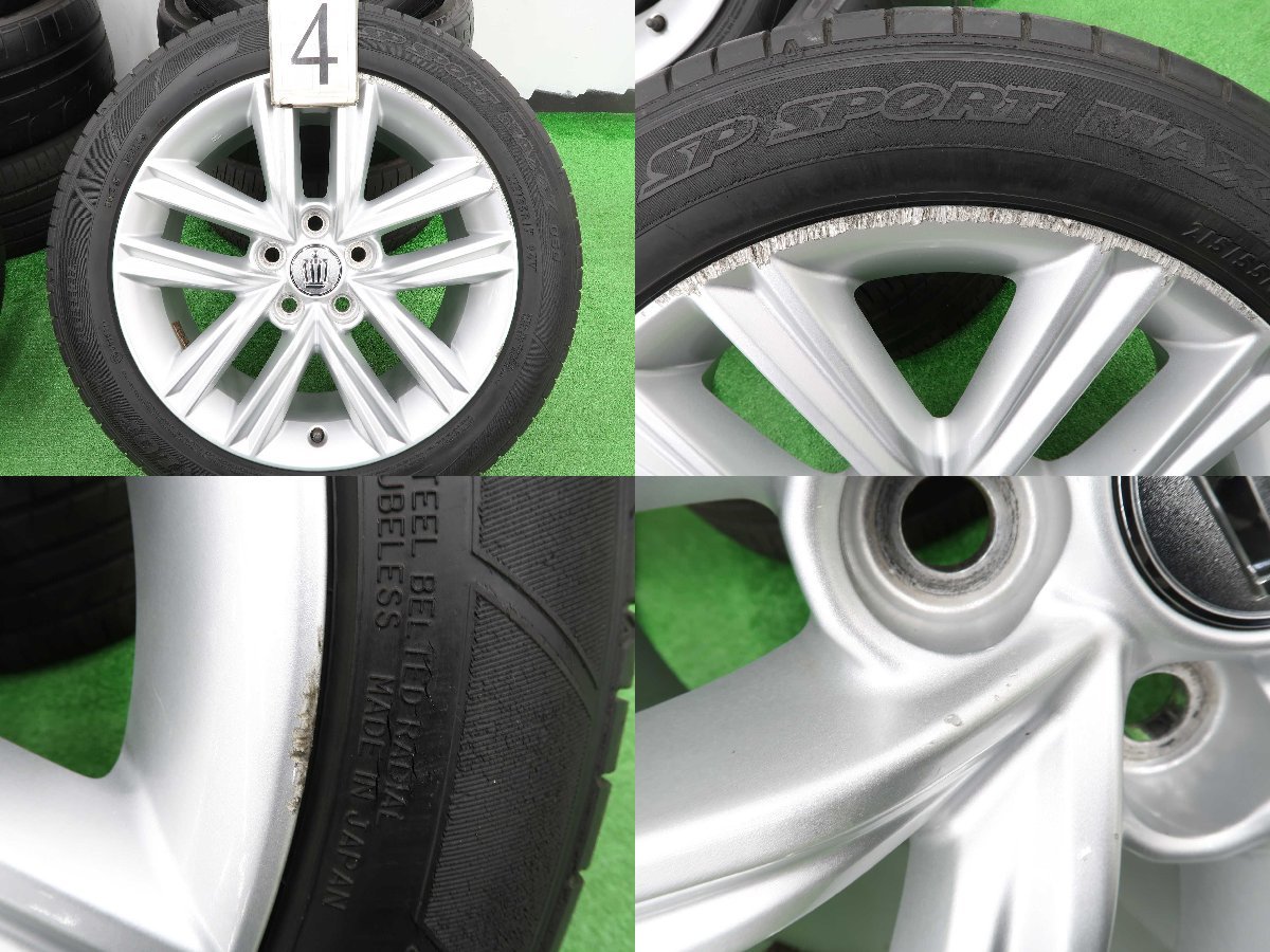 4本 クラウン アスリート 210系 純正 17インチ 7.5J +40 ラジアル ダンロップ SP SPORT MAXX 215/55R17 220系 200系 トヨタ タイヤおまけ_画像5