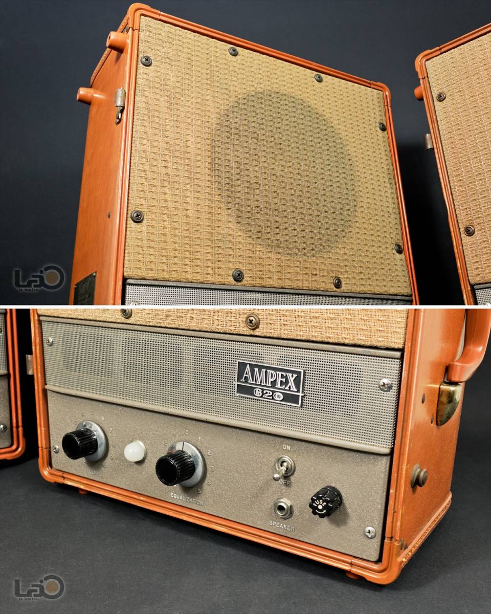 AMPEX MODEL 620 真空管アンプ内臓「スーツケース」スピーカー ペア + PHONOプリアンプサービス付属_画像3