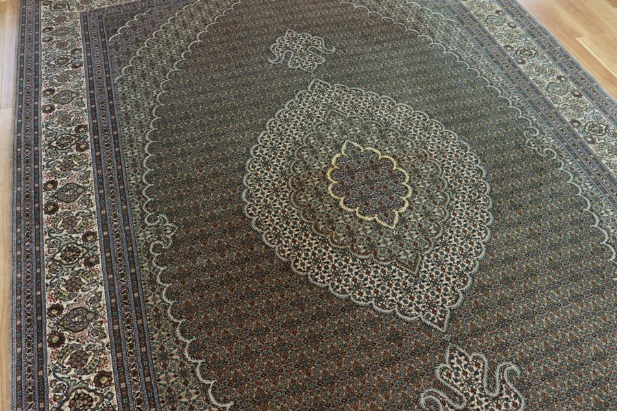 魁◆最高級厳選 ペルシャ絨毯 イラン タブリーズ産 ウール マヒ柄 手織り 大判 199×293㎝ 人気のマヒ柄_画像5