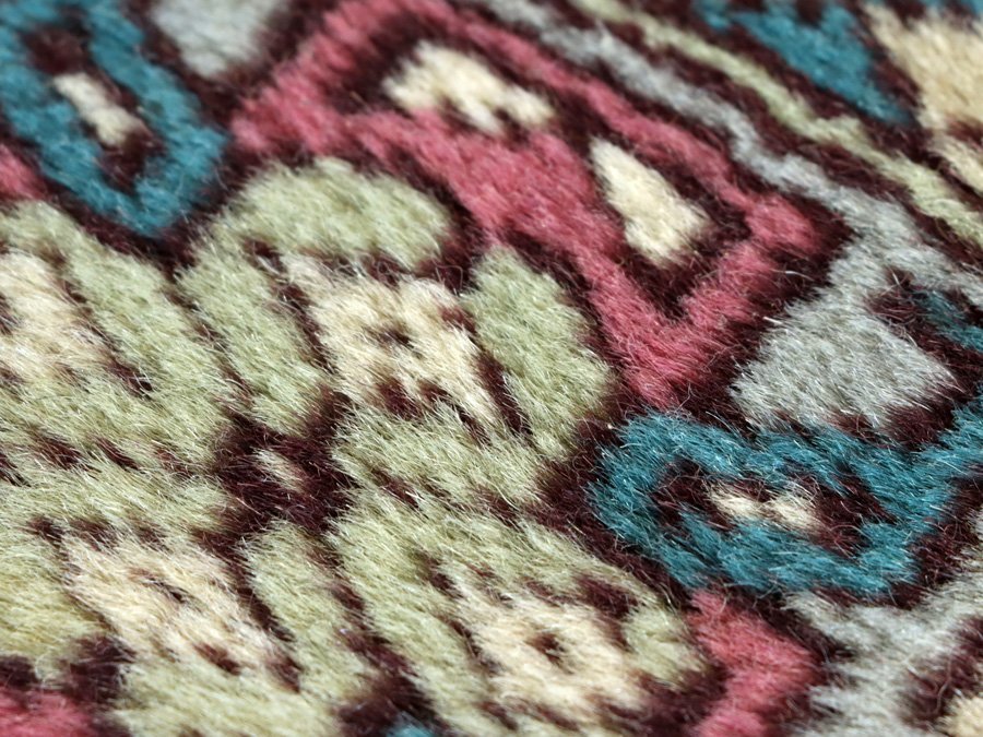 魁◆高級絨毯 パキスタン産 ウール100% 手織り 大判 159×237㎝ グリーン ハイグレード 高品質_画像8