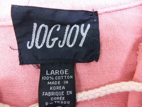 JOGJOY ジョグジョイ メンズ スピンドル 編み上げネック レースアップ 半袖 スウェットシャツ カットソー ピンク L_画像2