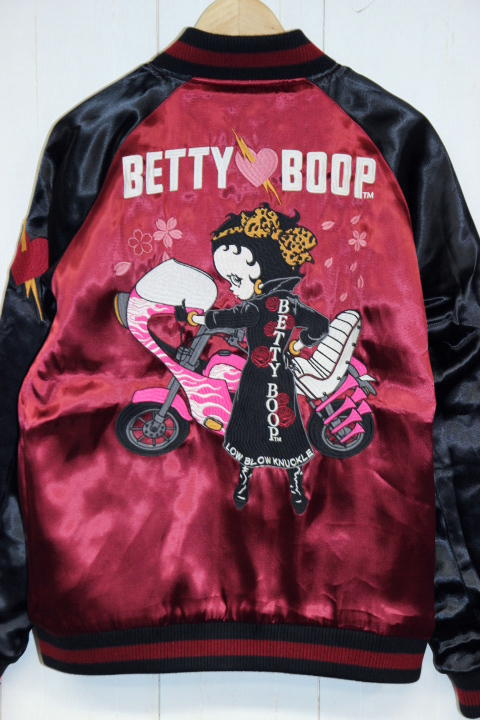 LOWBLOW KNUCKLE × BETTY BOOP ヤンキー BETTY リバーシブルスカジャン MA-1 / ローブローナックル / ベティブープ 特攻 刺繍_画像1