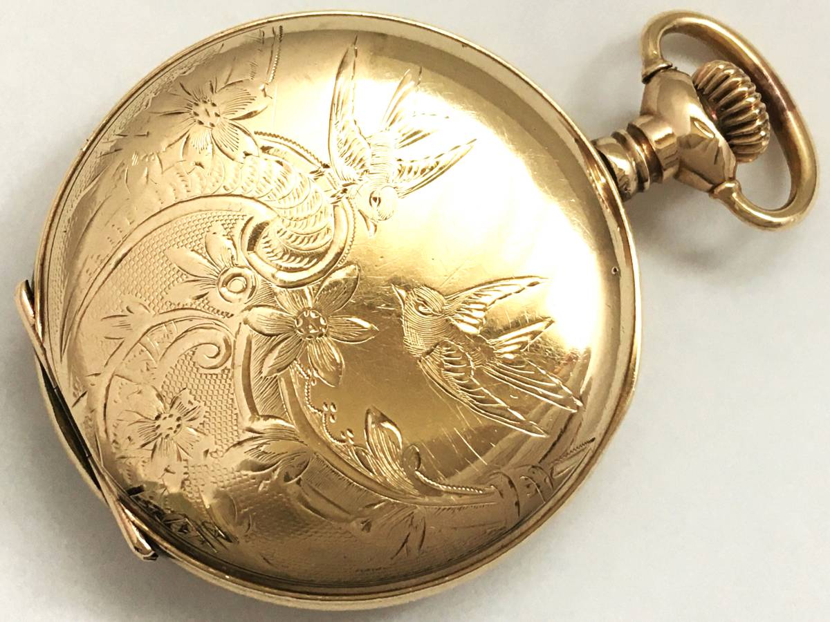 1894年製◇ELGIN 美彫金フルハンター 0S 7石 Gr.109 エルジン懐中時計 