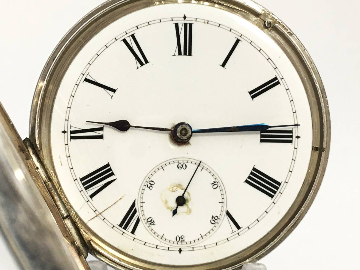 1880年製◆英国ロンドン J.B.YABSLEY LONDON 銀無垢STERLING 鍵巻き イギリス懐中時計◆_画像2